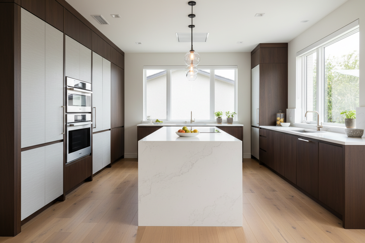 Upscale kitchen with integrated Miele appliances